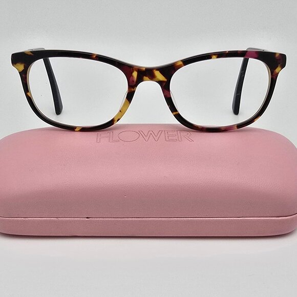 Flower WF FLR6003 281 Maggie Tortoise Eyeglasses Frame w Flexhinge and Case 50mm - Picture 1 of 16